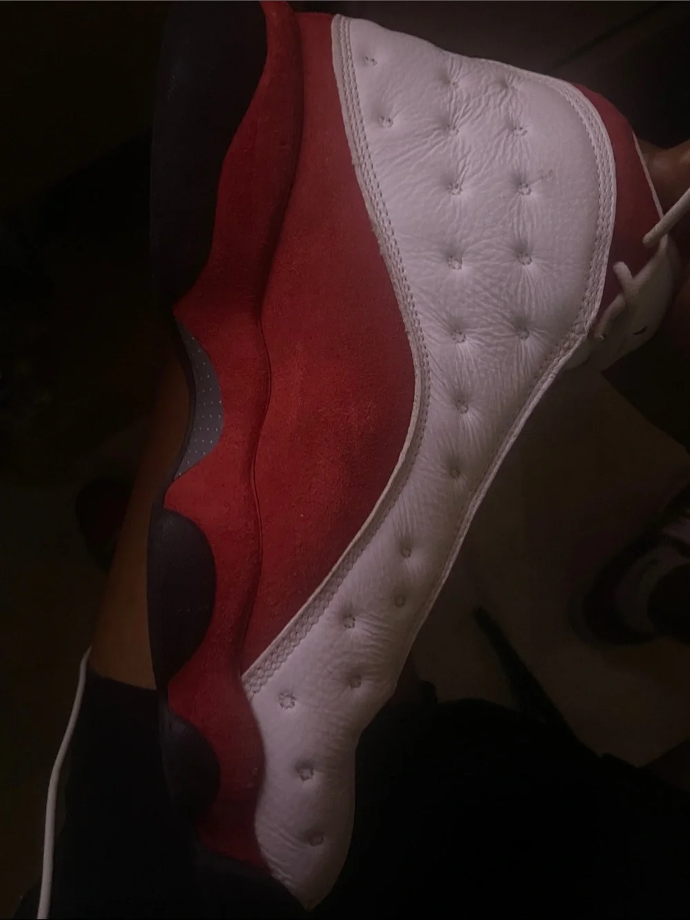 Jordan adults  White and Red High-Top Sneakers